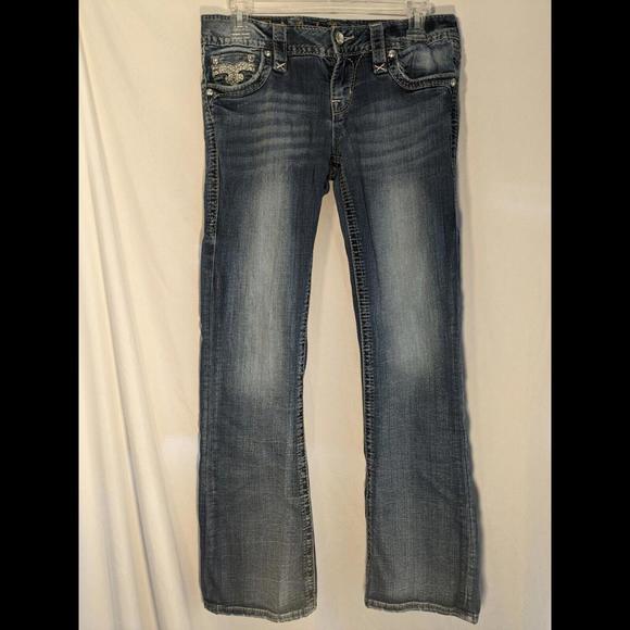 Rock Revival Denim - Rock Revival Jeans Size 27 Celinda Bootcut Rhinestone Studded Medium Wash @TD